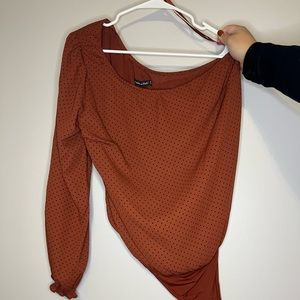 Abercrombie & Fitch off the shoulder orange blouse bodysuit size XL never worn